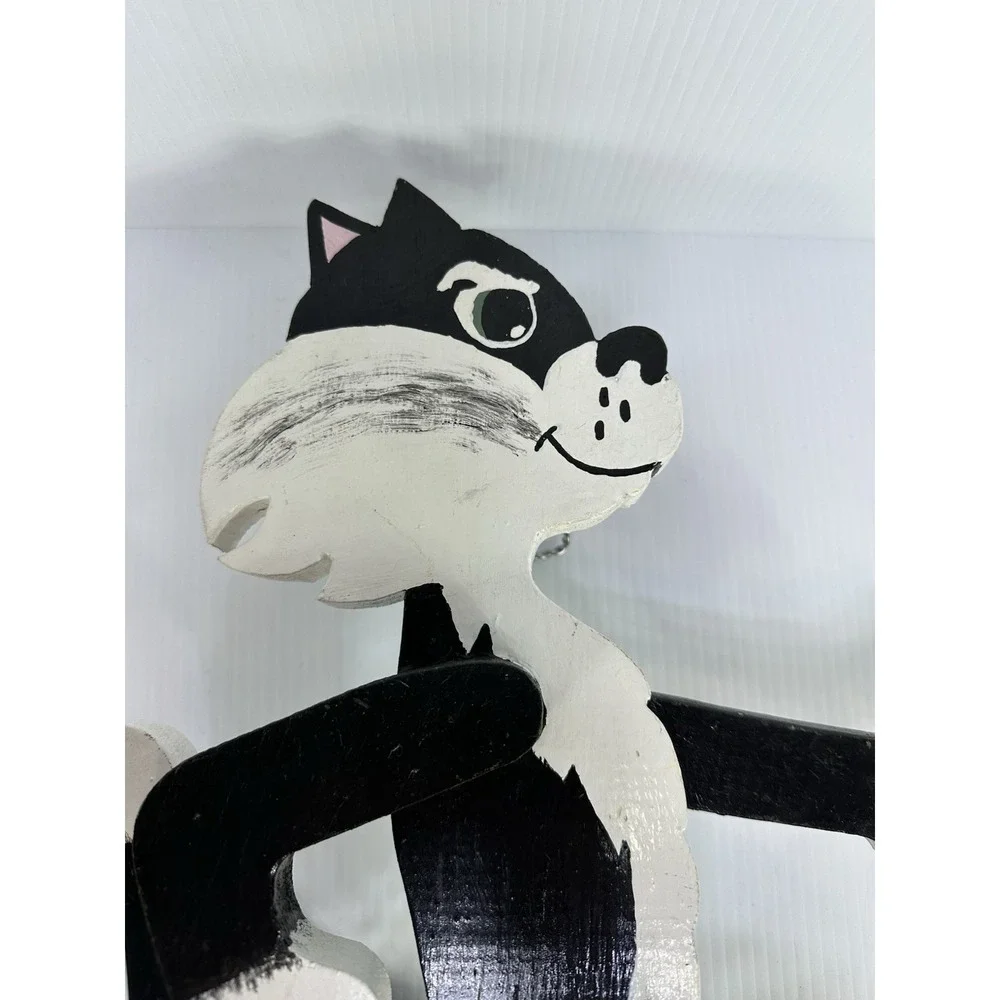 VTG Folk Art Wooden‎ Whirligig Sylvester The Cat  Cartoon Looney Tunes Yard Art